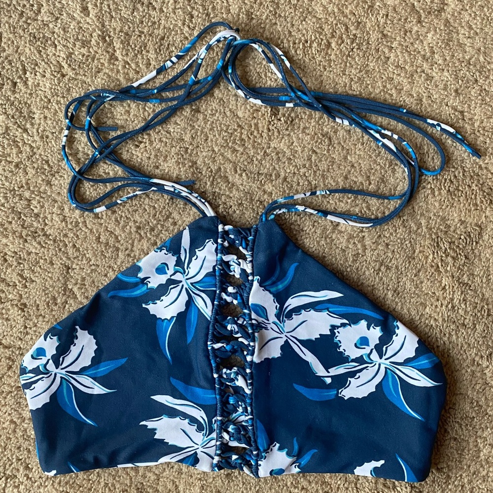 Mikoh Hula Blue Floral Halter - M